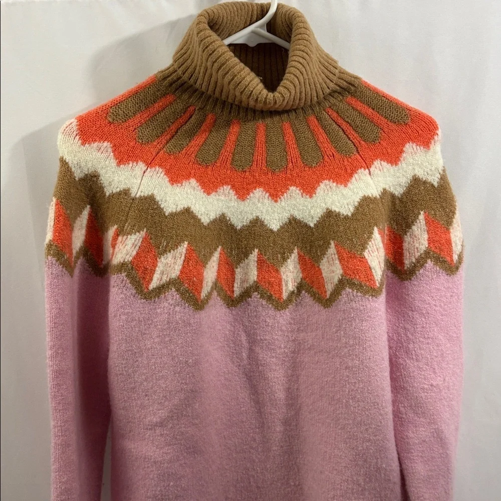 J. Crew Women’s Turtleneck Sweater Size Small Wool Blend Neapolitan Ice Cream - Picture 3 of 6